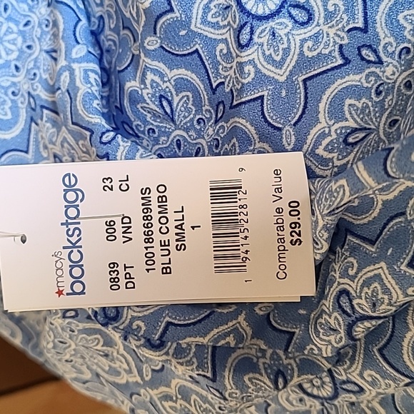 Morgan Taylor women's small 100% polyester short sleeve blouse NWT - Picture 9 of 9